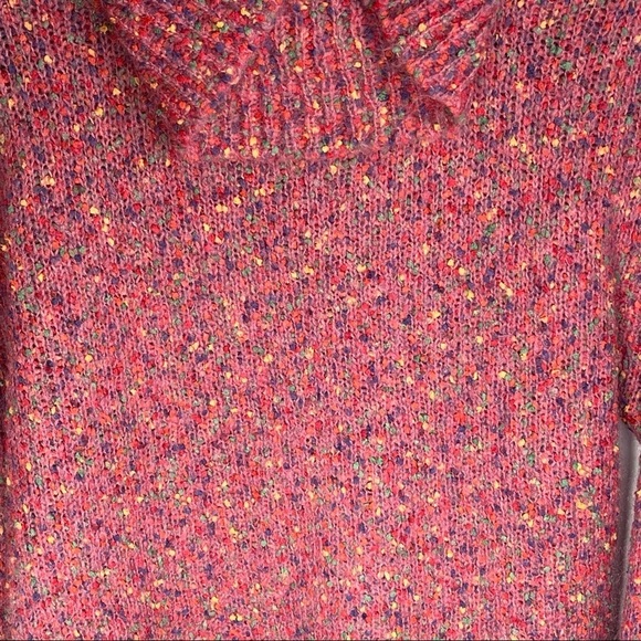 United Knitwear Pink Rainbow Dot Cowl Neck Sweater Large - Picture 9 of 9
